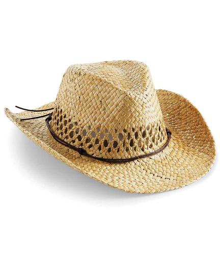 Beechfield Straw Cowboy Hat - NAT - ONE